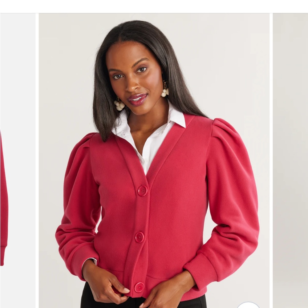 Dudley Stephens Kelly cardigan in berry- New with tags! Size medium. Vello